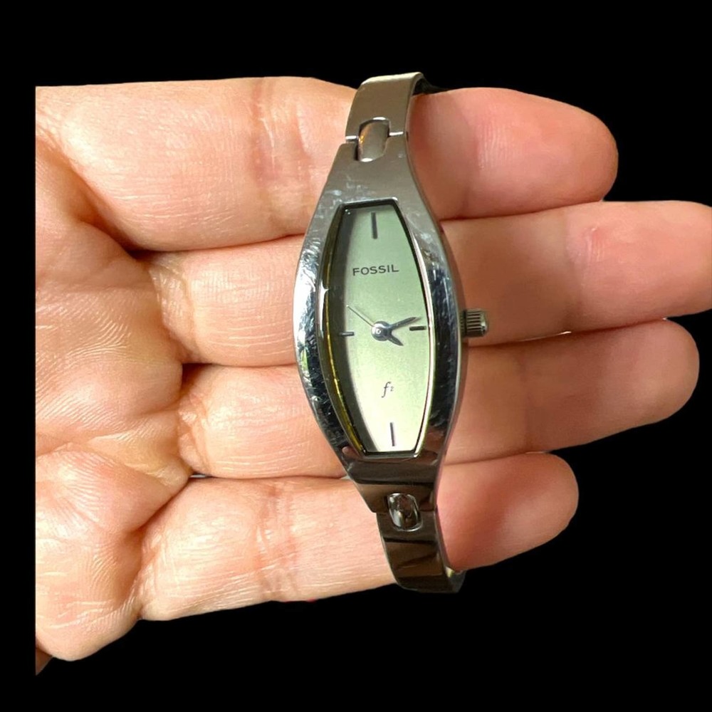 Vintage Fossil F2 Stainless Steel Solid Steel Watch